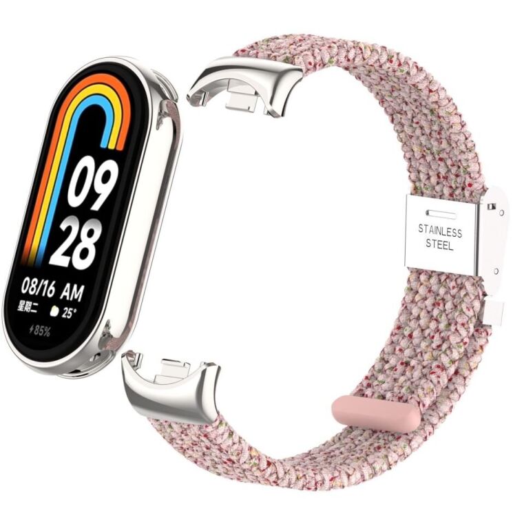 Ремешок Deexe Nylon Bracelet для Xiaomi Mi Smart Band 8 / 9 - Bright Pink: фото 3 из 6