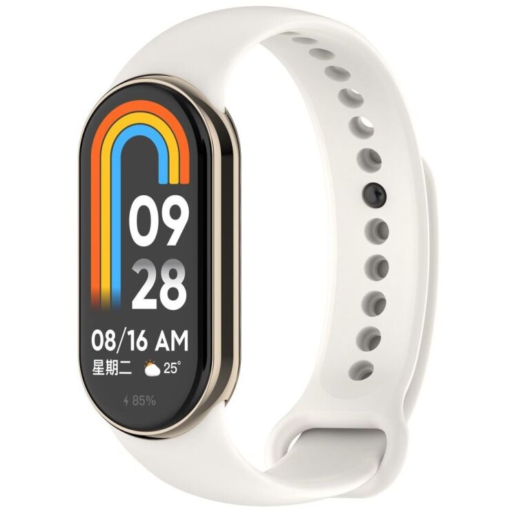 Ремешок Deexe Soft Silicone для Xiaomi Mi Smart Band 8 / 9 - Ivory: фото 2 из 5