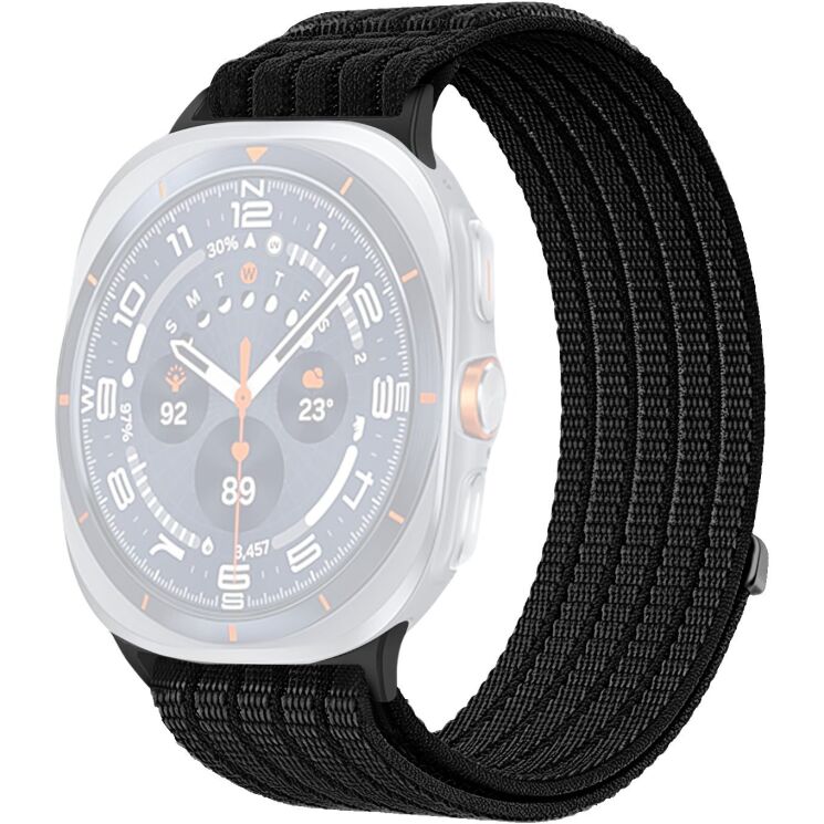 Ремінець Deexe Soft Weave для Samsung Galaxy Watch Ultra (47mm) / Ultra (2025) - Black: фото 1 з 5