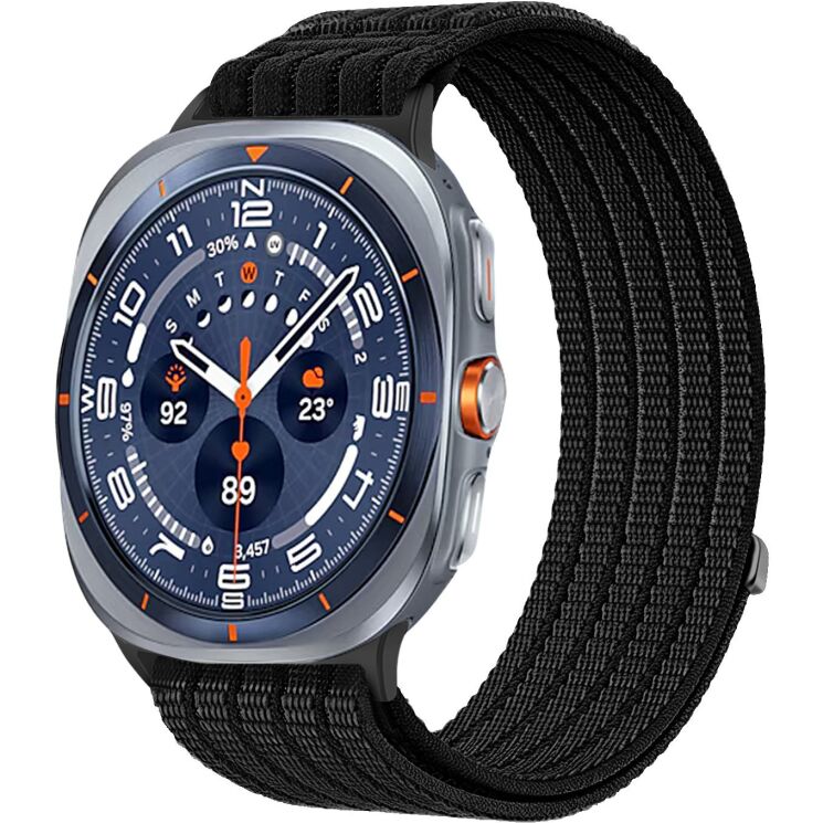 Ремінець Deexe Soft Weave для Samsung Galaxy Watch Ultra (47mm) / Ultra (2025) - Black: фото 2 з 5