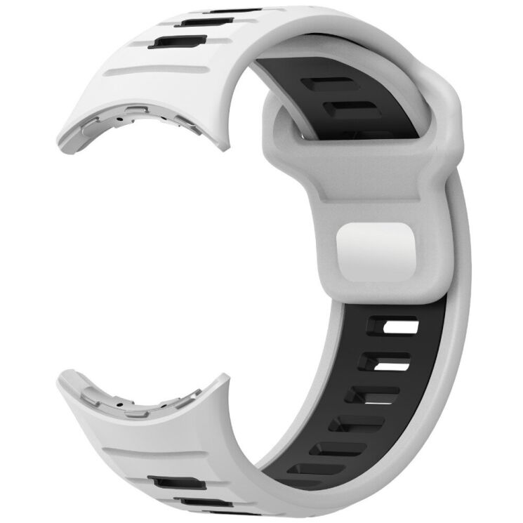 Ремешок Deexe Sport Design для Google Pixel Watch 3 (45mm) - White / Black: фото 3 из 6