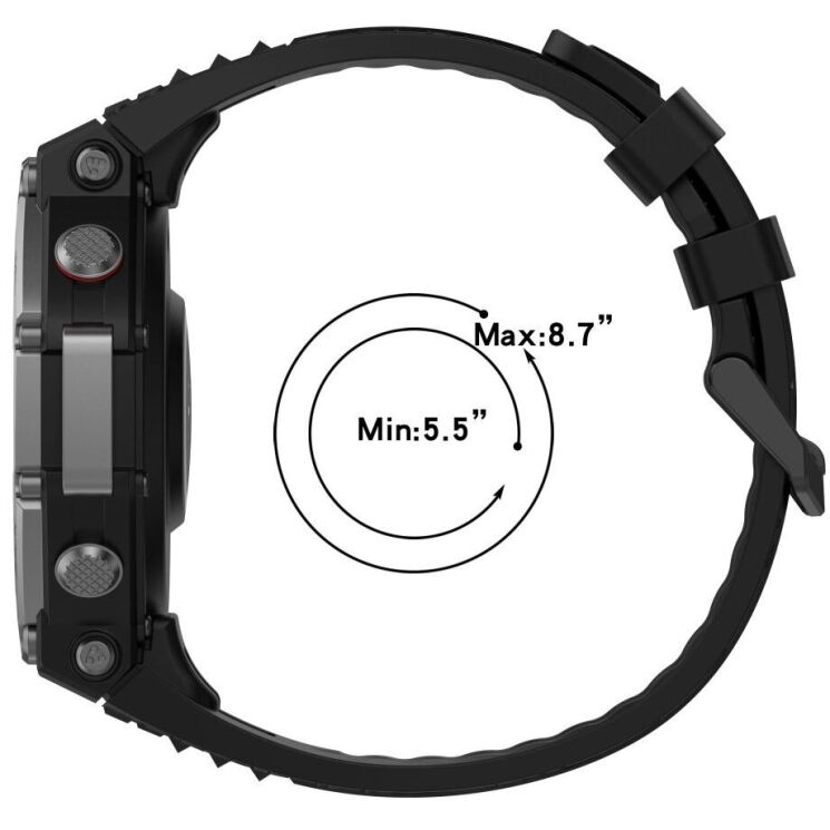 Ремешок Deexe Sport Series для Xiaomi Amazfit T-ReX 3 - Black: фото 5 из 9