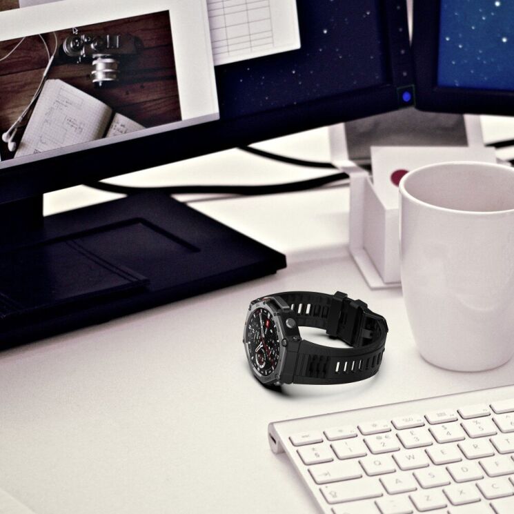 Ремешок Deexe Sport Series для Xiaomi Amazfit T-ReX 3 - Black: фото 7 из 9