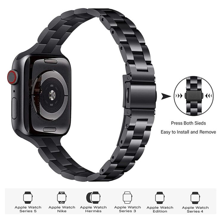 Ремешок Deexe Stainless Bracelet для Apple Watch 46 / 45 / 44 / SE 44 / 42 (Series 1-3) / Ultra / Ultra 2 / Ultra 3 - Black (251348B) Ремешок Deexe Stainless Bracelet для Apple Watch 46 / 45 / 44 / SE 44 / 42 (Series 1-3) / Ultra / Ultra 2 / Ultra 3 - Black: фото 4 из 5