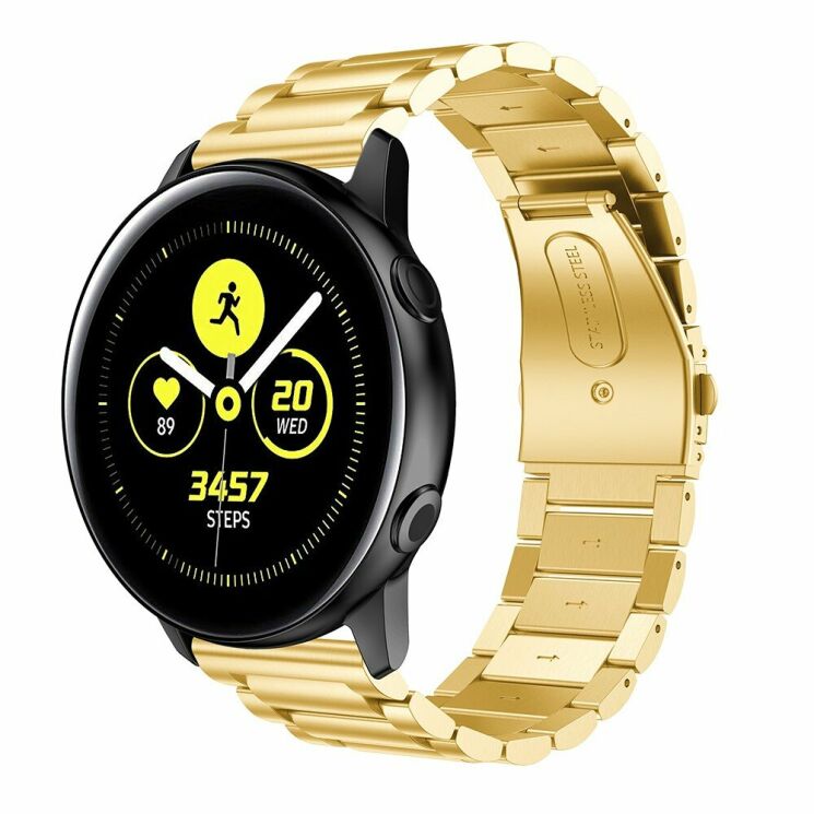 Ремінець Deexe Stainless Steel для Samsung Watch Active - Gold: фото 1 з 5