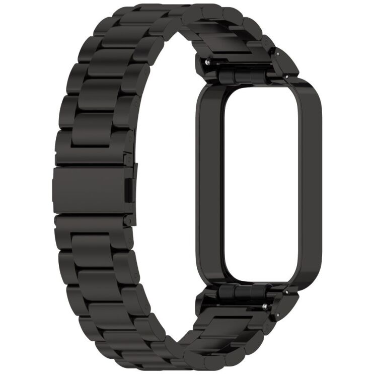 Ремешок Deexe Stainless Steel для Xiaomi Mi Smart Band 9 Active / Redmi Band 3 - Black: фото 2 из 13