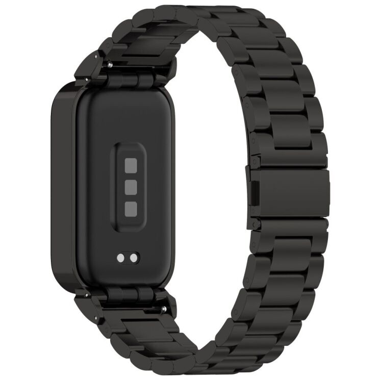 Ремешок Deexe Stainless Steel для Xiaomi Mi Smart Band 9 Active / Redmi Band 3 - Black: фото 1 из 13