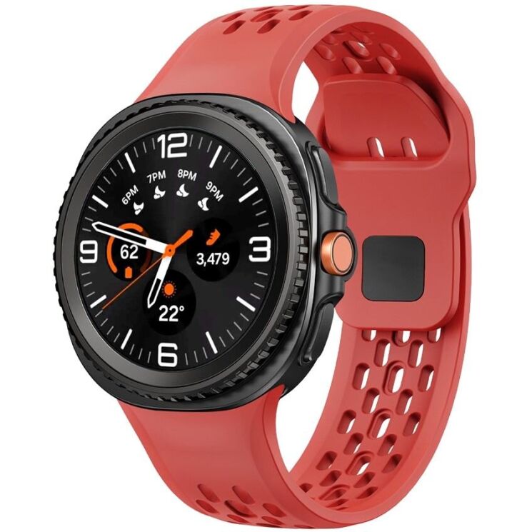 Ремінець KALEBOL Hole Design для Samsung Galaxy Watch 8 (40/44mm) / 8 Classic - Red: фото 3 з 7