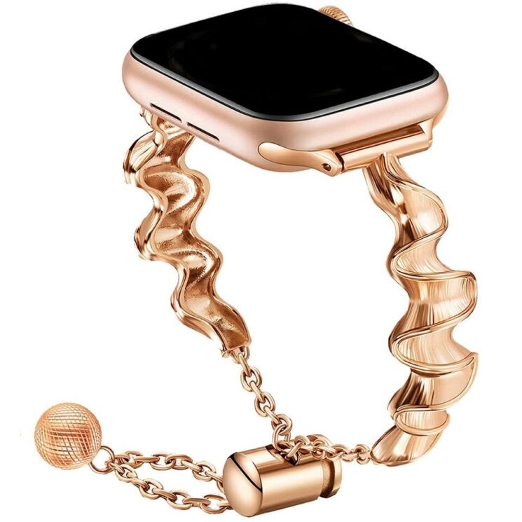 Ремешок KALEBOL Ribbon Style для Apple Watch 42 (Series 10) / 41 / 40 / SE 40 / 38 - Rose Gold: фото 1 из 8