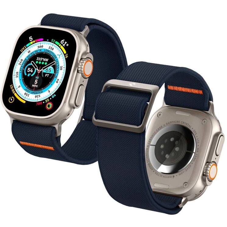 Ремешок Spigen (SGP) Lite Fit Ultra для Apple Watch 46 / 45 / 44 / SE 44 / 42 (Series 1-3) / Ultra / Ultra 2 (AMP05984) - Navy Blue: фото 12 из 20