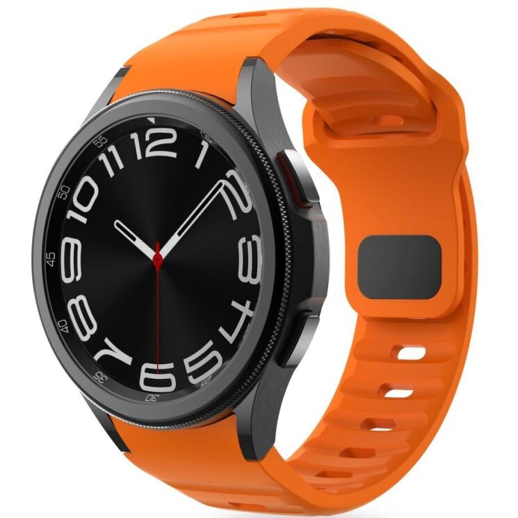 Ремінець Tech-Protect Silicone Line для Samsung Galaxy Watch 4 / 4 Classic / 5 / 5 Pro / 6 / 6 Classic / 7 / FE 5906302313594 - Orange: фото 1 з 6