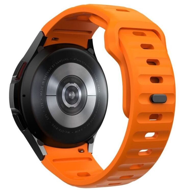 Ремінець Tech-Protect Silicone Line для Samsung Galaxy Watch 4 / 4 Classic / 5 / 5 Pro / 6 / 6 Classic / 7 / FE 5906302313594 - Orange: фото 2 з 6