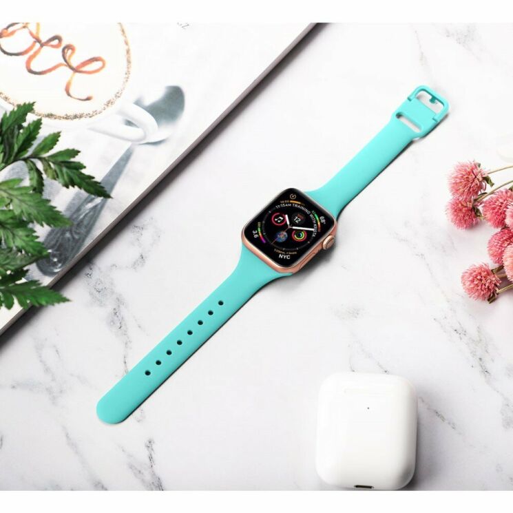 Ремінець UniCase Silicone Strap для Apple Watch 42 (Series 10) / 41 / 40 / SE 40 / 38 - Cyan: фото 4 з 5