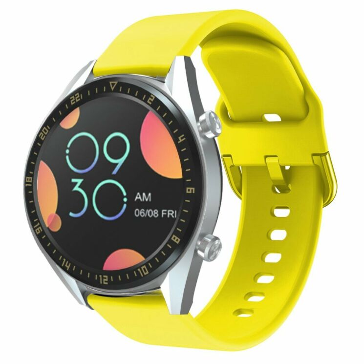 Ремешок UniCase Silicone Strap для Huawei Watch GT / Watch GT2 46mm / Watch GT 2e - Yellow: фото 1 из 6