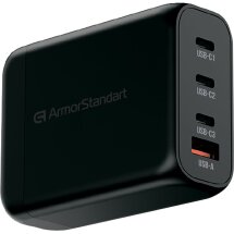 Сетевое зарядное устройство ArmorStandart Resolute Power GaN 100W (3Type-C + USB) - Black: фото 1 из 12