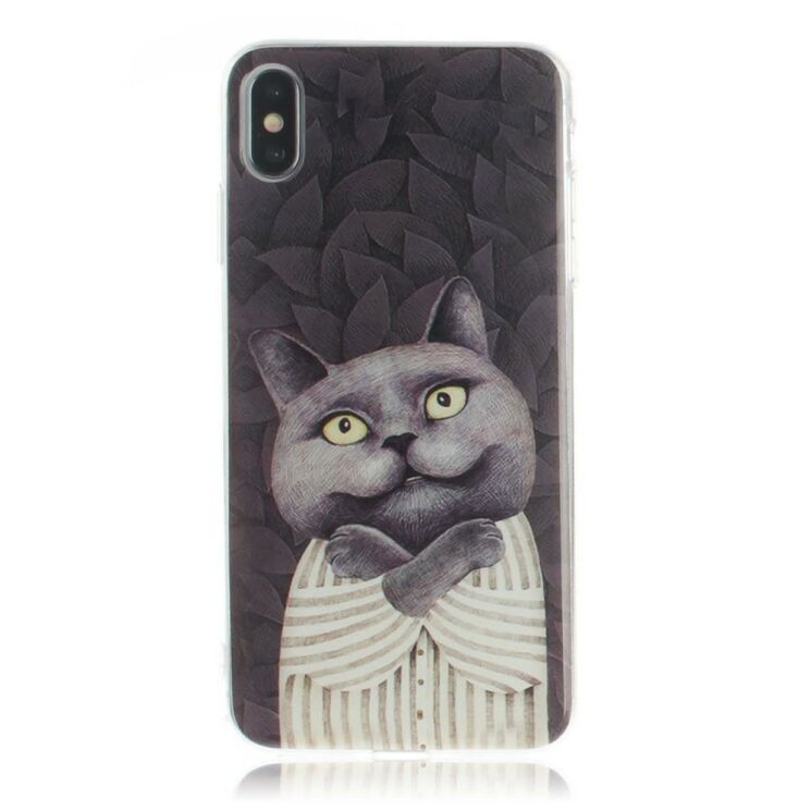 Силіконовий (TPU) чохол Deexe Life Style для Apple iPhone XS Max - Grey Cat: фото 2 з 8