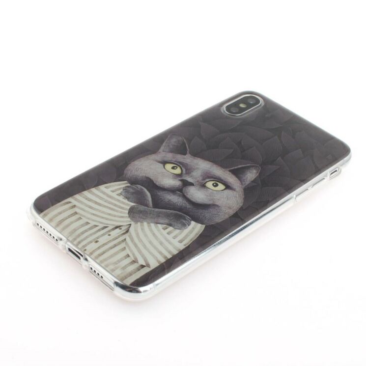 Силіконовий (TPU) чохол Deexe Life Style для Apple iPhone XS Max - Grey Cat: фото 3 з 8
