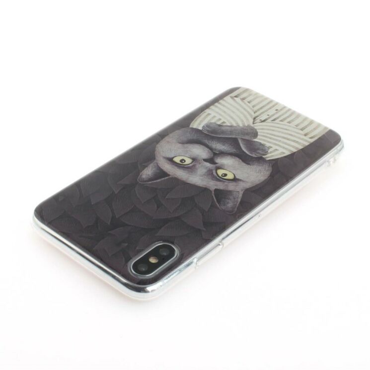Силіконовий (TPU) чохол Deexe Life Style для Apple iPhone XS Max - Grey Cat: фото 4 з 8