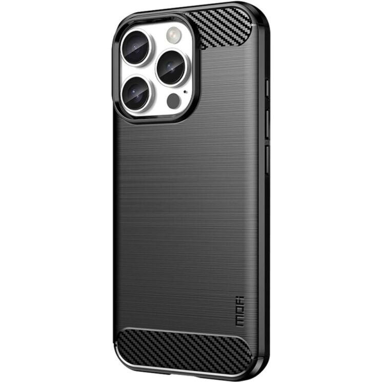 Силиконовый (TPU) чехол MOFI Carbon Fiber для Apple iPhone 16 Pro Max - Black: фото 2 из 12