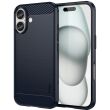 Силиконовый (TPU) чехол MOFI Carbon Fiber для Apple iPhone 16 - Blue (360712L)