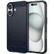 Силиконовый (TPU) чехол MOFI Carbon Fiber для Apple iPhone 16 - Blue (360712L). Фото 1 из 9