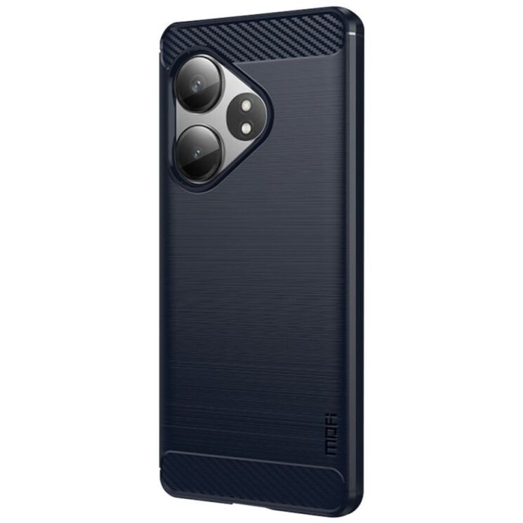 Силиконовый (TPU) чехол MOFI Carbon Fiber для Realme GT 6 / GT 6T - Blue: фото 2 из 10