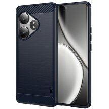 Силиконовый (TPU) чехол MOFI Carbon Fiber для Realme GT 6 / GT 6T - Blue: фото 1 из 10