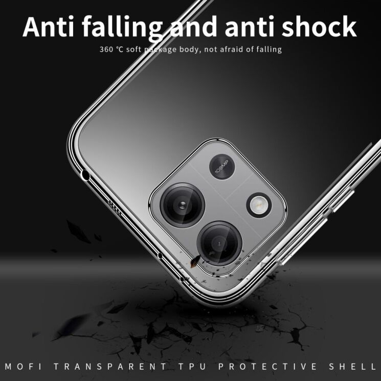 Силиконовый (TPU) чехол MOFI Thin Guard для Xiaomi Redmi Note 14S - Transparent: фото 9 из 10