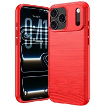 Силіконовий (TPU) чохол UniCase Carbon для iPhone 18 Pro - Red: фото 1 з 9