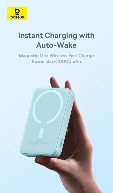 Зовнішній акумулятор Baseus Magnetic Mini Air 20W (10000mAh) P10059001313 - Cluster Black: фото 20 з 33