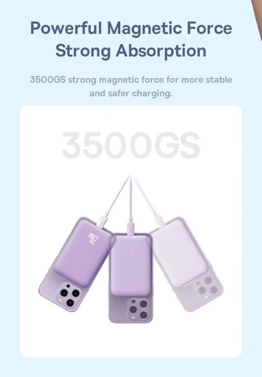 Зовнішній акумулятор Baseus Magnetic Mini Air 20W (10000mAh) P10059001313 - Cluster Black: фото 24 з 33