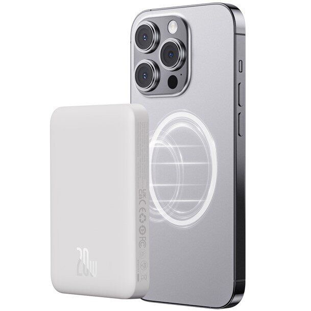 Зовнішній акумулятор Baseus Magnetic Mini Air 20W (10000mAh) P10059001313 - Stellar White: фото 11 з 33