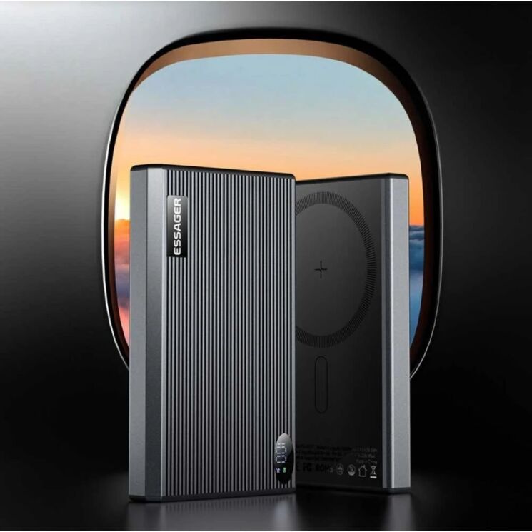 Зовнішній акумулятор ESSAGER Shining Magnetic 20W (10000mAh) EDY1W-SY0G-Z - Black (995773B) Зовнішній акумулятор ESSAGER Shining Magnetic 20W (10000mAh) EDY1W-SY0G-Z - Black: фото 5 з 9