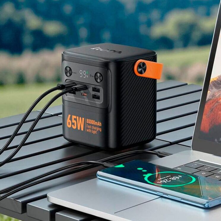 Зовнішній акумулятор Hoco J152 Pro PD65W (80000mAh) - Black: фото 8 з 9