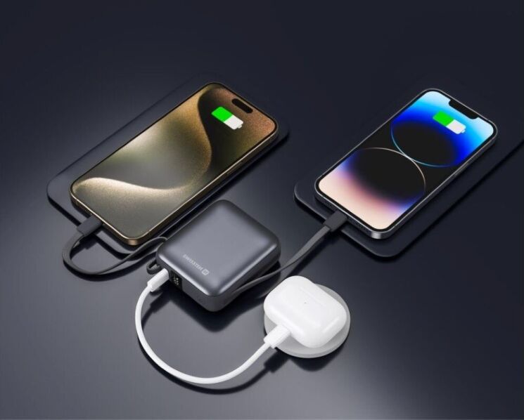 Зовнішній аккумулятор SWISSTEN Extra Small 22.5W (10000mAh) + кабель Type-C + Lightning - Silver: фото 5 з 8