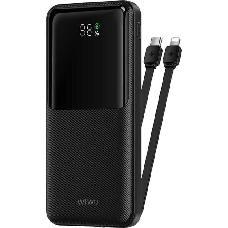Зовнішній акумулятор WIWU Wi-P081 22.5W (10000mAh) + кабель Type-C + Lightning - Black: фото 1 з 6
