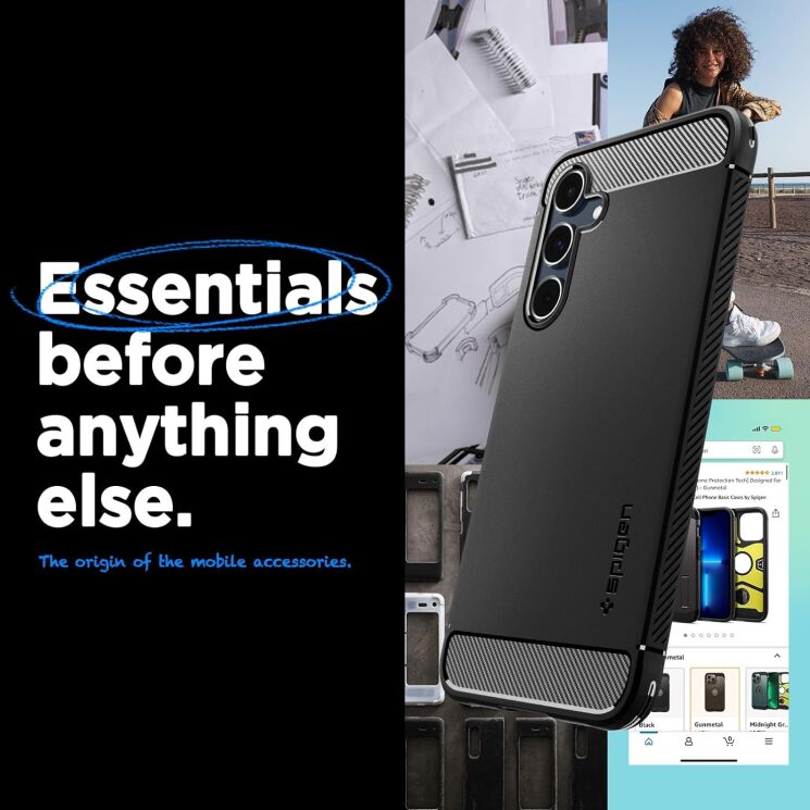 Защитный чехол Spigen (SGP) Rugged Armor для Samsung Galaxy A55 (A556) - Matte Black: фото 11 из 16