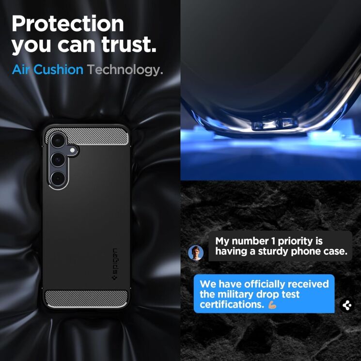 Защитный чехол Spigen (SGP) Rugged Armor для Samsung Galaxy A55 (A556) - Matte Black: фото 15 из 16