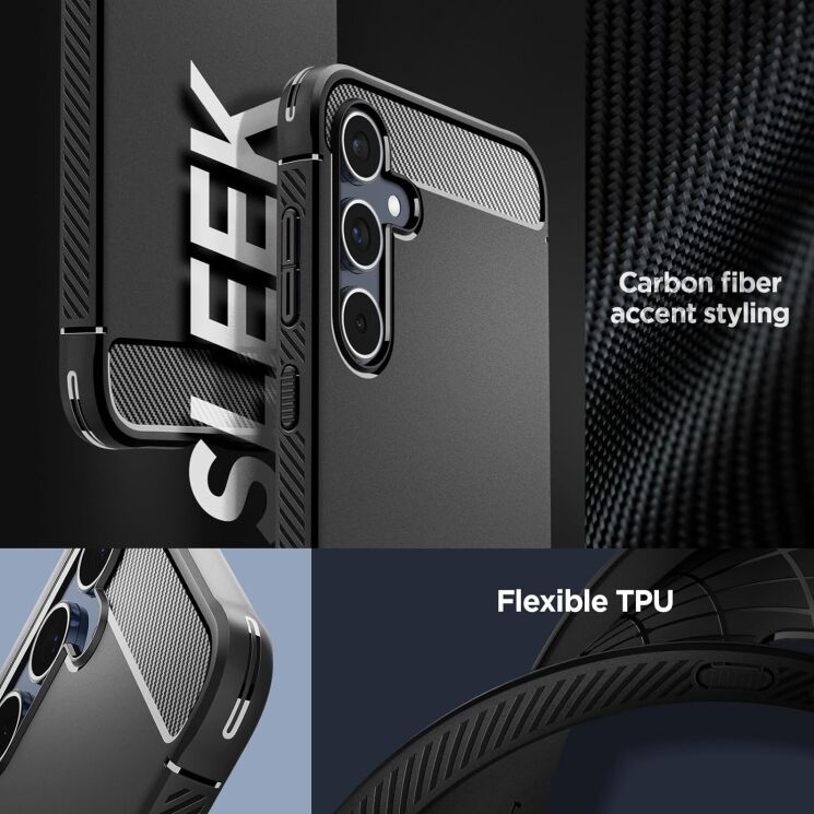Защитный чехол Spigen (SGP) Rugged Armor для Samsung Galaxy A55 (A556) - Matte Black: фото 14 из 16