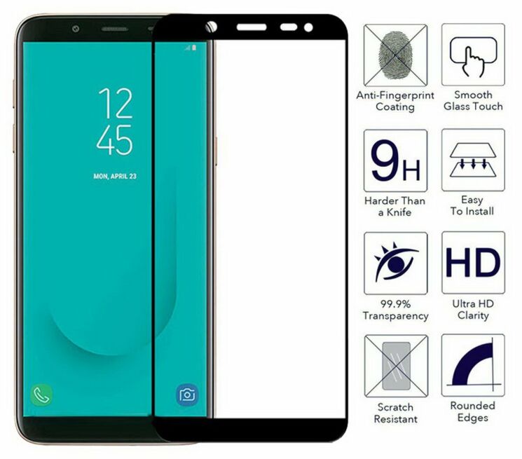 Защитное стекло Deexe 5D Full Glue для Samsung Galaxy J6 2018 (J600) - Black: фото 2 из 3