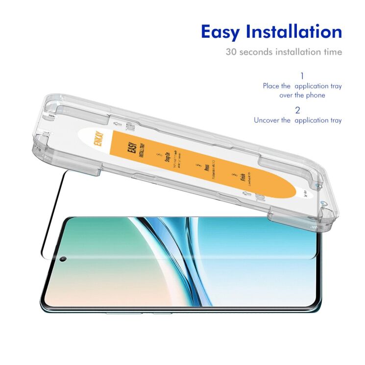 Защитное стекло ENKAY Easy Install Full Glue для Xiaomi Redmi Note 15 Pro Plus / Poco M8 Pro 5G - Black: фото 3 из 10