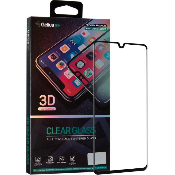 Защитное стекло Gelius Pro 3D Full Glue для Samsung Galaxy A41 (A415) + ГЕЛЬ - Black: фото 1 из 6