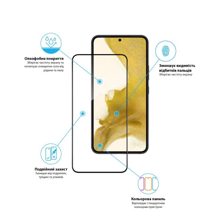 Защитное стекло Global Full Glue для Samsung Galaxy S22 Plus (S906) - Black: фото 4 из 4