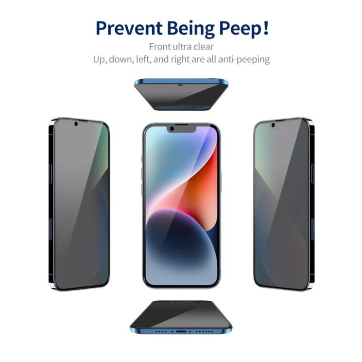 Захисне скло HAT PRINCE Anti-Spy для Apple iPhone 14 - Black: фото 2 з 8