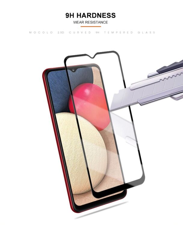 Защитное стекло MOCOLO Full Glue Cover для Samsung Galaxy A02s (A025) - Black: фото 7 из 9