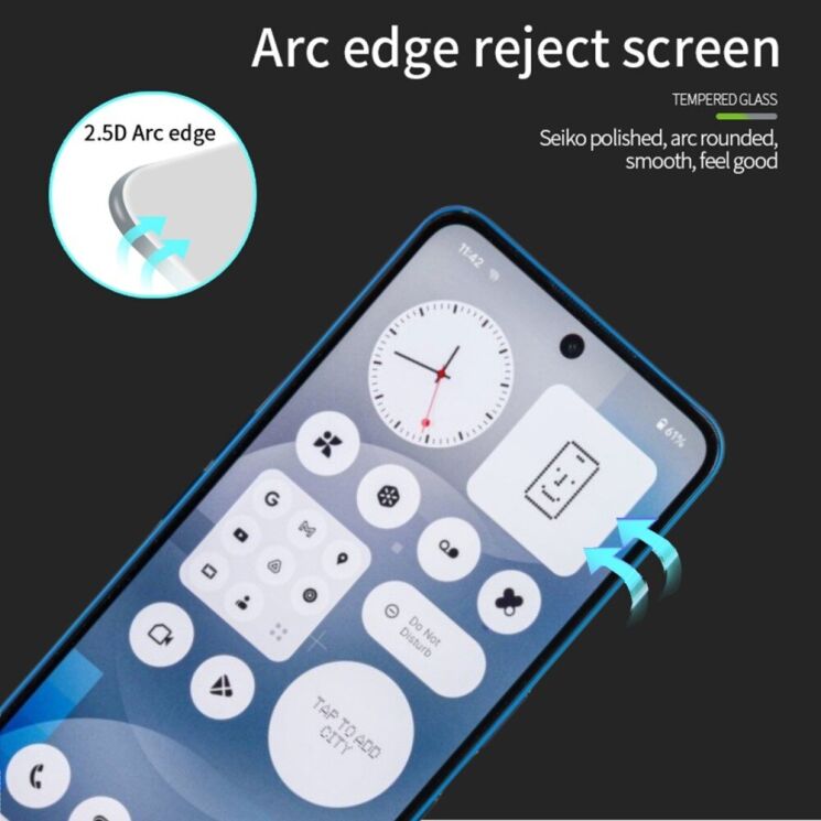 Защитное стекло MOFI Full Glue Protect для Nothing Phone (3a) / Phone (3a) Pro - Black: фото 5 из 10