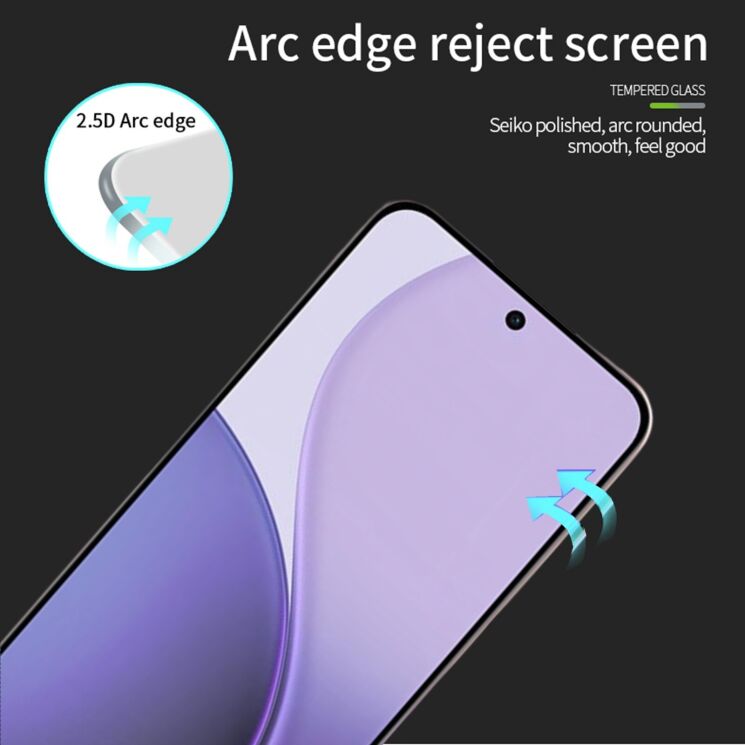 Захисне скло MOFI Full Glue Protect для OPPO Reno 14 F/FS - Black: фото 3 з 9