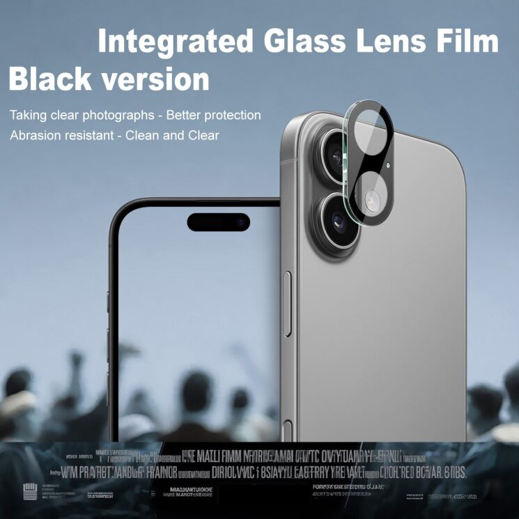 Защитное стекло на камеру IMAK Black Glass Lens для Apple iPhone 17 - Black: фото 2 из 6