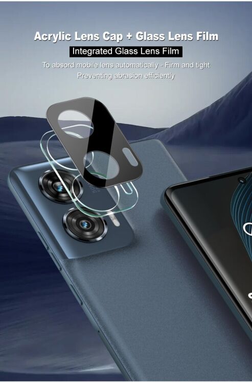 Защитное стекло на камеру IMAK Black Glass Lens для Motorola Edge 50 Fusion - Black: фото 7 из 9