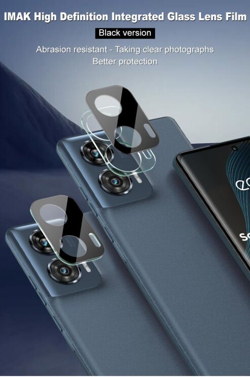Защитное стекло на камеру IMAK Black Glass Lens для Motorola Edge 50 Fusion - Black: фото 4 из 9